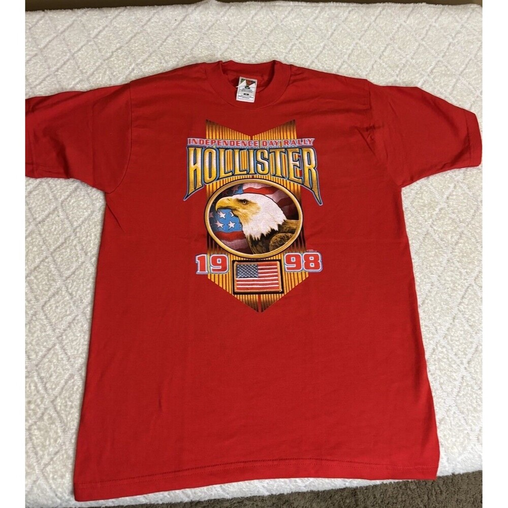 Vintage Hollister 1998 Independence Day Rally 2 Sided Red Tee Men’s Size M